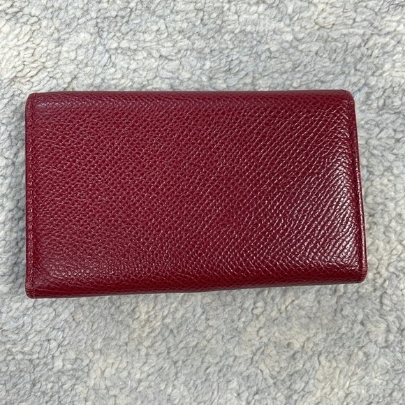 Bvlgari Red Pebbled Leather Compact Key Holder Designer Luxury - Picture 4 of 16